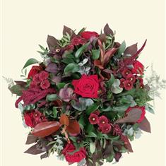 Deep Red Funeral Posy