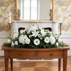 White Lily &amp; Rose Casket Spray