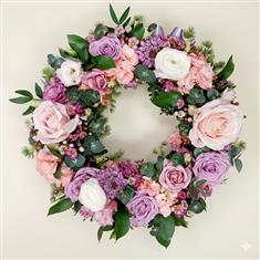 A Pink Funeral Wreath 