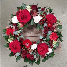 Red Funeral Wreath