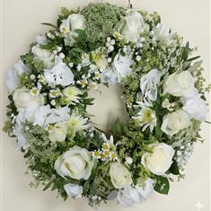 White &amp; Rustic Funeral Wreath